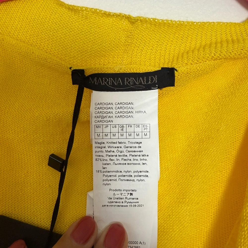 Marina Rinaldi Yellow Knit Cardigan NWT 14-16 oversized - Picture 8 of 16